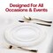 Smarty Had A Party 10" White with Gold Vintage Rim Round Disposable Plastic Dinner Plates (120 Plates), 120PK 860G-CASE - alternate 8