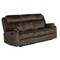 Homeroots 80" Dark Brown Fabric Reclining USB Sofa With Toss Pillow 559214 - alternate 1
