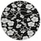 Homeroots 8' Black Ivory And Gray Round Floral Washable Indoor Outdoor Area Rug 599864 - alternate 7