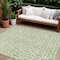 Homeroots 10' X 14' Artichoke Green And Ivory Geometric Washable Indoor Outdoor Area Rug 594826 - alternate 1