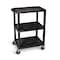 Luxor Utility Cart with Lipped Plastic Shelves, Thermoplastic Resin, 300 lb Load Capacity, 3 Shelves WT34S - alternate 14