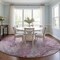 Homeroots 8' Round Pink Round Abstract Washable Non Skid Indoor Outdoor Area Rug 559600 - alternate 4