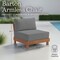 Alaterre Furniture Alaterre Barton Armless Outdoor Patio Chair with Gray Cushions Natural Furniture Design 80-OUTD-WD-AMLCH-G - alternate 5
