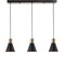 Jonathan Y Apollo 33.5" 3-Light Mid-Century Modern Iron Adjustable Linear LED Pendant, Black/Brass Gold JYL6134A - alternate 1