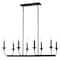 Vaxcel Durham 8-Light Black Linear Chandelier, Candle Kitchen Island Pendant Fixture H0315 - alternate 1