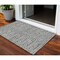 Homeroots 3' X 5' Charcoal Gray And Ivory Geometric Washable Indoor Outdoor Area Rug 583480 - alternate 1