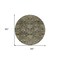 Homeroots 8' Charcoal And Beige Round Damask Washable Indoor Outdoor Area Rug 603379 - alternate 5