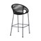 Homeroots 40" Black Metal Low back Outdoor Counter Height Bar chair with Footrest 490220 - alternate 3