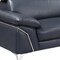 Homeroots Navy Blue Italian Leather L Shaped Two Piece Sofa and Chaise Sectional 343949 - alternate 8