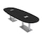 Skutchi Designs Boval Conference Table With Power Unit, 48 in W, 120 in L, Black HAR-BOVL-48X120-DOU-U999ST19-ESIL - alternate 1