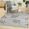 Homeroots 5' X 7' Gray Black And Ivory Palm Leaf Indoor Outdoor Area Rug 552511 - alternate 5