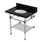 Kingston Brass 30-Inch Black Granite Console Sink with Acrylic Legs and Shelf, 8-Inch, 3-Hole KVPK3030KAB8 - alternate 1