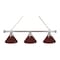 Holland Bar Stool Co Burgundy 3 Shade Billiard Light, Chrome Fixture BL3CHBurg - alternate 1
