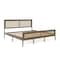 Martha Stewart Jax King Size Solid Wood Platform Bed w/Rattan Headboard and Footboard, Brown Gray MG-090022-K-WOAK-MS - alternate 8