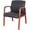 Lorell Guest Chair, Black Back, 24 in W 25.6" L 33.3" H, Fixed, Leather Seat LLR40200 - alternate 2