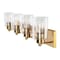 Jonathan Y Irving 27.75" 4-Light Seeded Glass/Iron Modern Contemporary LED Vanity Light, Brass Gold JYL7558D - alternate 9