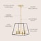 Jonathan Y Lloyd 15" 4-Light Farmhouse Industrial Iron LED Pendant, Black/Brass Gold JYL6510A - alternate 12