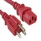 Sanoxy 2 PACK  2ft 18 AWG Universal Power Cord IEC320 C13 to NEMA 5-15P, Red SNX-CBL-LDR-PW130-7202 - alternate 1