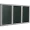 Ghent Enclosed Bulletin Board, 3 Door, Vinyl, 4 ft H x 8 ft W, Ebony PA34896VX-183 - alternate 1