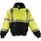 Ironwear Class 3 Hi Vis Flame Resistant Bomber Jacket with Tuckaway Hood, Lime/Black, Medium 6415FR-LB-MD - alternate 3