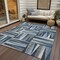 Homeroots 9' X 12' Denim Blue Gray And Ivory Geometric Washable Indoor Outdoor Area Rug 598254 - alternate 5