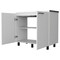 Homeroots 39in Black And Silver Accent Cabinet With One Shelf 518208 - alternate 3