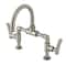 Kingston Brass Bridge Bathroom Faucet with Brass Pop-Up, Brushed Nickel KS2178TKL - alternate 1
