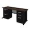 Regency Fusion Teachers Desk W/ Double Pedestal Drawer Unit, 72 in W X Wood, Metal, Neo Walnut MDP7224NW - alternate 1