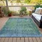 Homeroots 3' X 5' Teal Blue And Ivory Abstract Washable Indoor Outdoor Area Rug 631101 - alternate 5