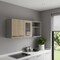 Homeroots 24in Gray and Natural Wood Wall Mounted Accent Cabinet With Three Doors 535000 - alternate 4