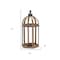 Homeroots Set of Two Brown Distressed Wood And Glass Floor Lantern Candle Holders, 2PK 517576 - alternate 5