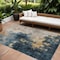 Homeroots 5' X 8' Blue Gray And Gold Abstract Washable Indoor Outdoor Area Rug 603048 - alternate 1