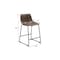 Homeroots Set of Two 24" Espresso and Black Faux Leather and Steel Counter Height Bar Chairs, 2PK 555764 - alternate 5
