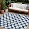 Homeroots 9' X 12' Navy Blue And Ivory Polka Dot Washable Indoor Outdoor Area Rug 595257 - alternate 1