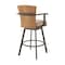 Homeroots 40" Brown Metal Swivel Outdoor Counter Height Bar chair with Footrest 571170 - alternate 7