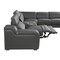 Homeroots Gray Italian Leather Power Reclining Curved Eight Piece Corner Sectional With Console 544985 - alternate 7