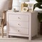 Baxton Studio Javianne End Table with Striped Faux Leather - 3-Drawer Storage Cabinet with Gold Knobs 267-14622-ZORO - alternate 8