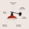 Jonathan Y Wallace 12.25" 1-Light Farmhouse Industrial Indoor/Outdoor Iron LED Victorian Arm Outdoor Sconce, Red JYL7615E - alternate 7