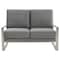 Leisuremod Jefferson Contemporary Velvet Loveseat with Silver Frame, Light Grey JAS53LGR - alternate 4