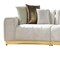 Homeroots Gold And White Velvet Curved Three Piece Sectional With Toss Pillows 643879 - alternate 12