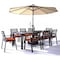 Leisuremod Chelsea Aluminum Outdoor Dining Table 87 With 8 Chairs and Cushions, Cherry Red CC20-T87BL-8CHR - alternate 1
