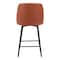 Homeroots 26" Brown And Black Faux Leather And Steel Counter Height Swivel Bar Chair 555715 - alternate 6