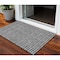 Homeroots 3' X 5' Graphite Gray And Silver Geometric Washable Indoor Outdoor Area Rug 583288 - alternate 1