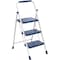 Wrightmaster 3-Step Lightweight Steel Step Stool, 8 ft. Reach with Safety Lock, 800 lb. Capacity, Blue ZoroLDR-BT3S-BU - alternate 1
