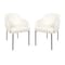 Manhattan Comfort Loft Metal Vegan Leather Armchair in Ivory - Set of 2 DC1535-3 - alternate 6