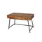Homeroots 47" Natural and Black Solid Wood Writing Desk With Three Drawers 489178 - alternate 1