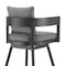 Homeroots 39" Dark Gray Metal Swivel Low back Outdoor Bar Height chair with Footrest 571167 - alternate 6