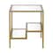 Homeroots 22" Brass And Clear Glass And Steel Square End Table With Two Shelves 544211 - alternate 4