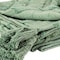 Homeroots 50" X 60" Green Cotton Woven Geometric Throw Blanket with Tassels 518849 - alternate 3