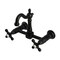 Kingston Brass Two-Handle Wall Mount Bridge Kitchen Faucet, Matte Black KS2440AX - alternate 1